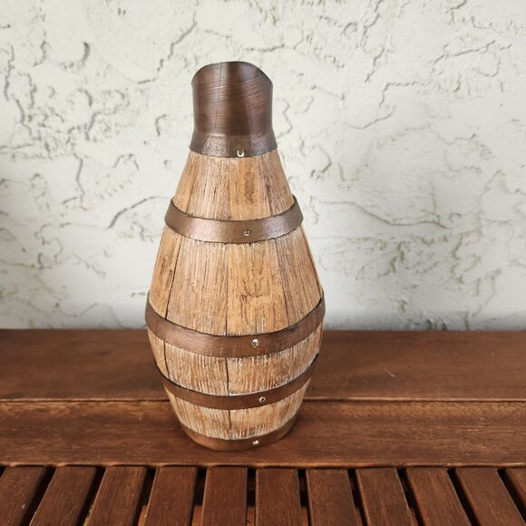 Antique French Cider Jug ca. 1900 – 9" high Barrel Form Rustic Farmhouse Pitcher - Picture 4 of 15